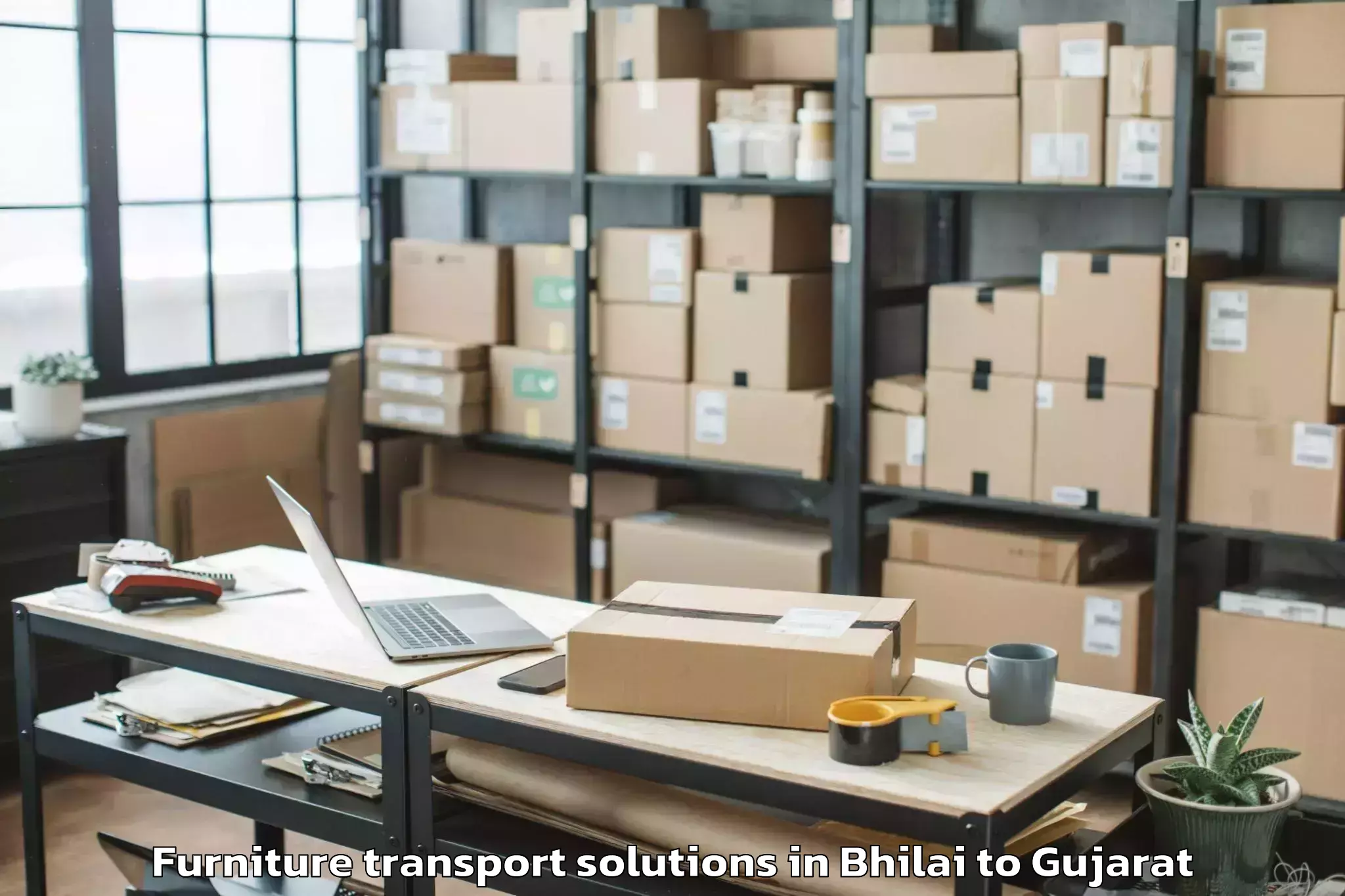 Get Bhilai to Balasinor Furniture Transport Solutions